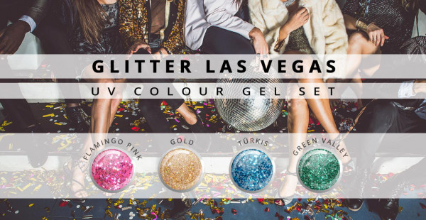 Nails & Beauty Factory Glitter Las Vegas Farbgel 4er Set